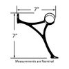 2" Dia. Matte Black Bar Footrail Combination Bracket for 2-inch Bar Rail