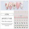 LANODO 6 Pcs Nail Stickers Multiple Styles Tulip DIY 3D Nail Seal Set Plants Beautiful