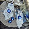 EVIL EYE MACRAME WALL TAPESTRY, HANDMADE WALL HANGING,Evil Eye Protection Amulet