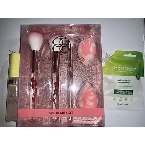 Set Of 3 Makeup Brush Tools By Real Techniques, Eco Tools, & Candie Couture