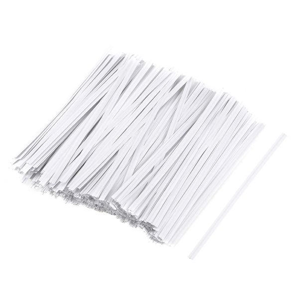 uxcell Long Strong Paper Twist Ties 4 Inches Quality Tie for Tying Bread, Candy, Cookies, Gift Bags Arts Crafts Ties White 200pcs