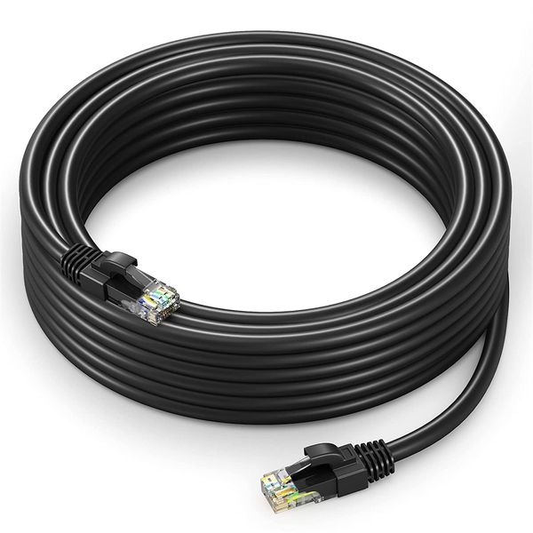 Maximm Cat 6 Ethernet Cable 50 Ft, LAN, Internet, Patch and Network Cable - UTP (Black) 50 Feet Cord