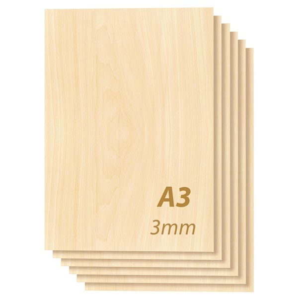 Tocome 20 Stück A3 Linde Sperrholz 420x297x3mm Laserfähig Linden Sperrholz Platten Laser Holz 3mm Plywood Lindensperrholz