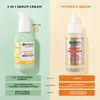 Garnier Vitamin C Serum Cream, 2in1 Formula With 20% Vitamin C serum & SPF 25 Moisturiser, Hydrate & Reveal Bright Glowing Skin, Organic & Vegan Formula, 50ml