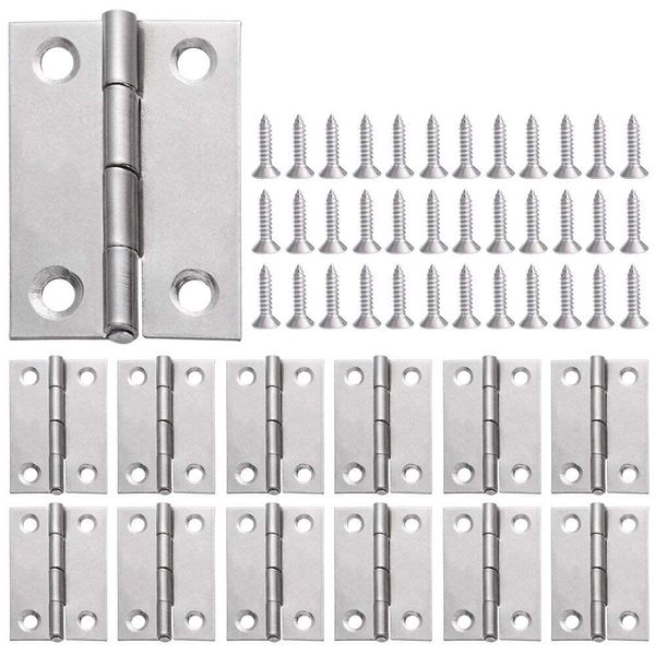 Stainless Steel Hinges 30pcs Door Hardware Hinges Door Hardware Craft Craft Cabinet Cupboard Hinges Wooden Box Hinges Door Hinges Jewelry Box Hardware Parts (120 Pieces with Screws)