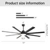 Smart 72'' Large Ceiling Fan APP/Voice/Remote Control LED Light DC Google/Alexa