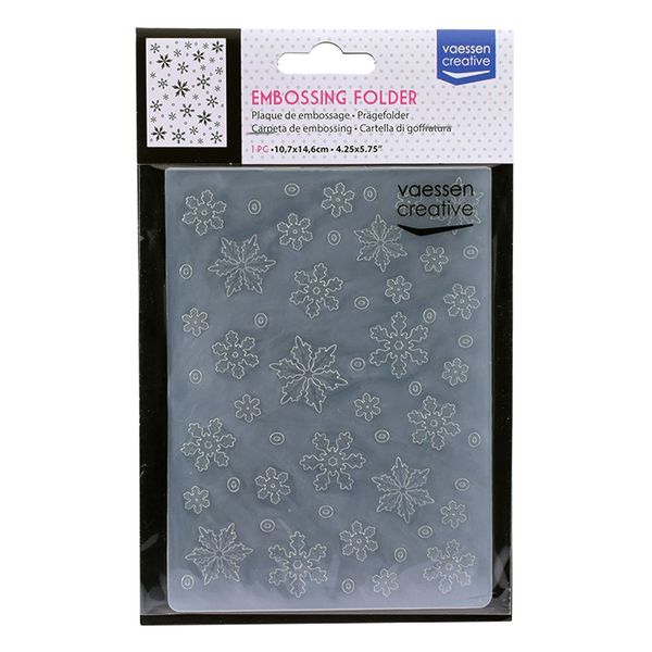 Vaessen Creative Embossing Folder, Snowflake 5,7x4,25x0,19 inches, 1 Unit, for Birthday, Birth, Christmas Cards and Paper Crafts