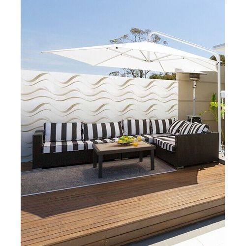 Easy Peel & Stick Durable Plastic 3D Wall Panel-GAPLESS WAVE. 12 Panels/32sf