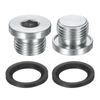 sourcing map 2Pcs G1/2x14 Inner Hex Head Pipe Fitting Plug, Universal Carbon Steel Thread Socket Plug with Black O-Ring for Terminate Pipe Ends or Replacement Drains