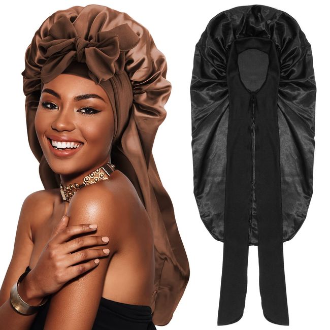 Imitation Silk For Sleeping Bonnet For Curly Hair Satin Bonnets