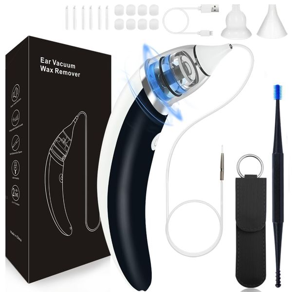 2023 Ear Vacuum Wax Remover, 5 Levels Strong Suction Ear Removal, Electric Longer Battery Life Ear Vacuum, USB Charge Ear Wax Vacuum, Soft Ear Cleaner Earwax Removal Kit, Reusable Ear Cleaning Kit