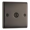 BG Electrical Single Co-Axial Socket, Black Nickel