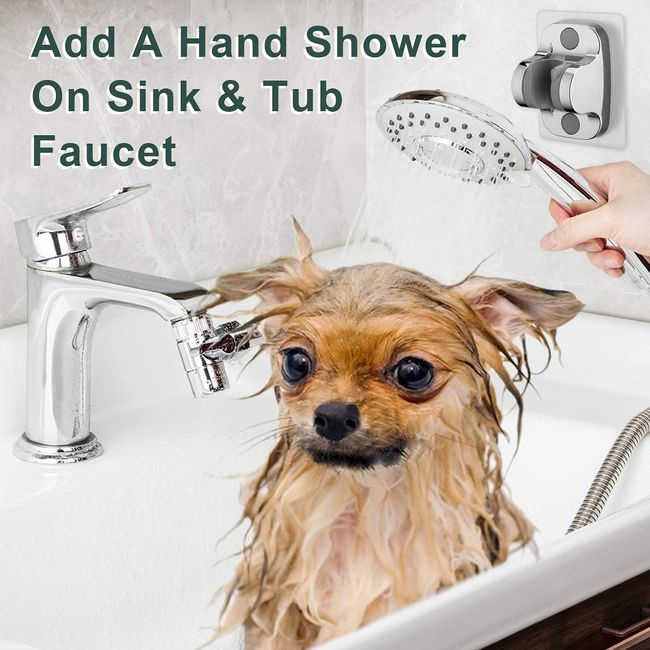 Hair Dog Pet Shower Spray Hose Bath Tub Sink Faucet Attachment