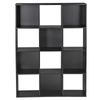 12 Cube Storage Open Shelf Bookcase Display Compartments Organizer Cabinet Black