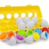 12 x Flex Matching Eggs Colour & Shape Sorter| Montessori Sensory Educational Puzzle