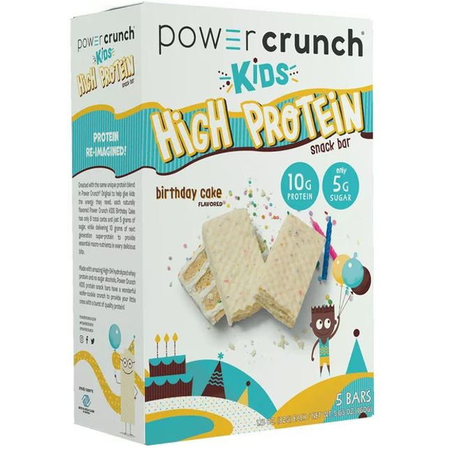 Power Crunch KIDS High Protein Birthday Cake Flavored Snack Bar, 5.65 oz...