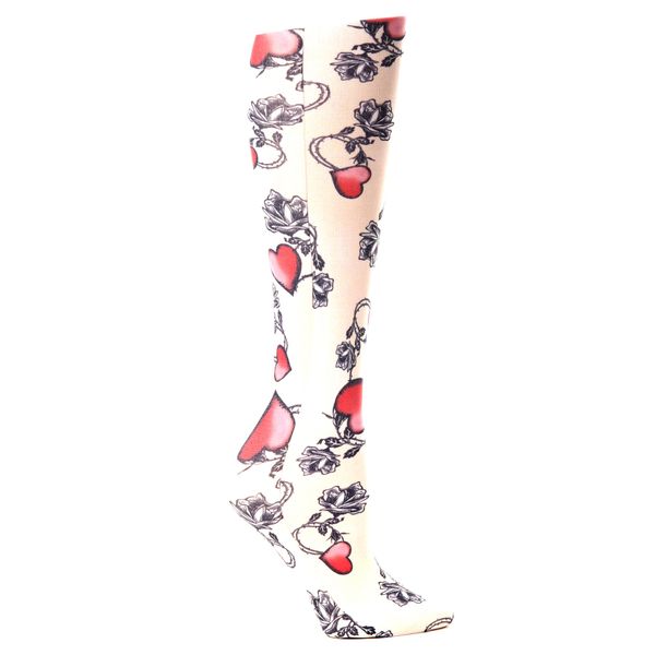 Celeste Stein Therapeutic Compression Socks, Biker Heart, 15-20 mmhg, 1 Pair