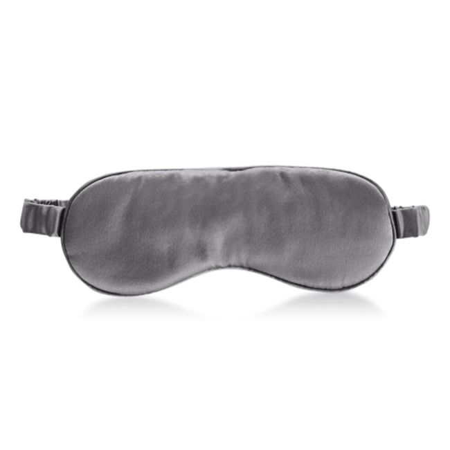 Silken Slumber Solid Minimize Wrinkles and Creases 100% Silk Eye Mask - Gray