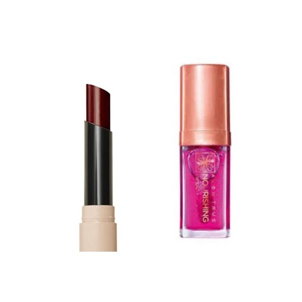 Tinted lip balm renkli dudak balmı plum ve AVON true lip dudak bakım yağı blossom 2 li set