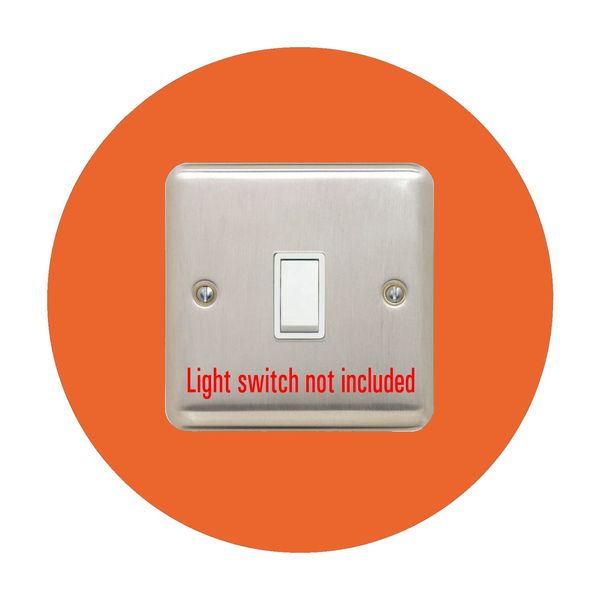 single LIGHT SWITCH SURROUND | round | acrylic back panel or finger plate | plug, Colour:Orange