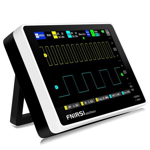 FNIRSI 1013D Oscilloscope - Handheld Tablet Oscilloscope, Portable Digital Storage Oscilloscope Kit 2 Channels 100Mhz Bandwidth 1GSa/s Sampling Rate 7" TFT LCD Touch Screen