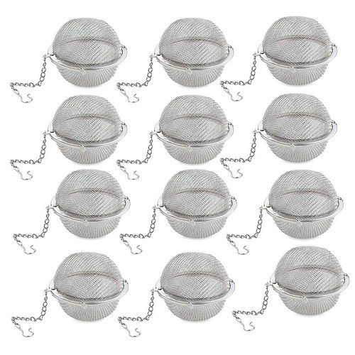 GOLF Tea Infuser,Extra Fine Mesh Tea Cup Filter Silicone Handle Stainless Steel Tea Strainer for Brew Loose Leaf Tea (12Pcs Tea Infuser)