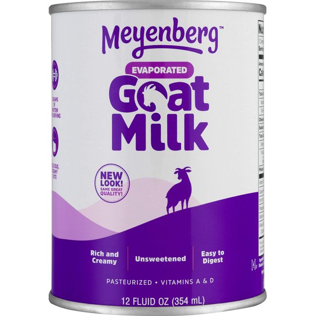 Meyenberg Evaporated Goat Milk, Vitamin D, 12 Ounce (Pack of 12)