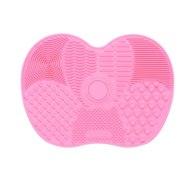 Silikon-Make-up-Pinsel-Reinigungspad, Make-up Pinsel Reinigungsmatte, Make-up-Pinsel-Schrubber-Pad, Tragbares Waschwerkzeug für Make-up Pinsel (Rosa)