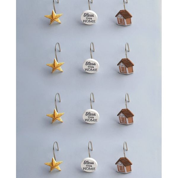 Barn Home Bath Collection - Set of 12 Shower Hooks