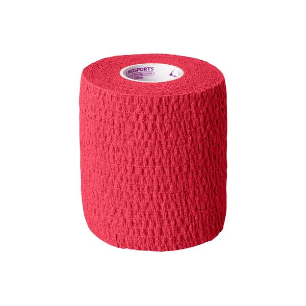 LINDSPORTS Lindflex PRO Self-Adhesive Tape, Taping Width 3.0 inches (75 mm) x 1.8 ft (4.6 m) (Sold Individually) (Red)