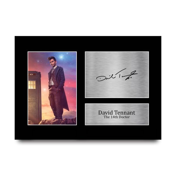 HWC Trading A4 David Tennant 14th Doctor Dr Who Gifts Printed Signed Autograph Picture for TV Show Fans - A4