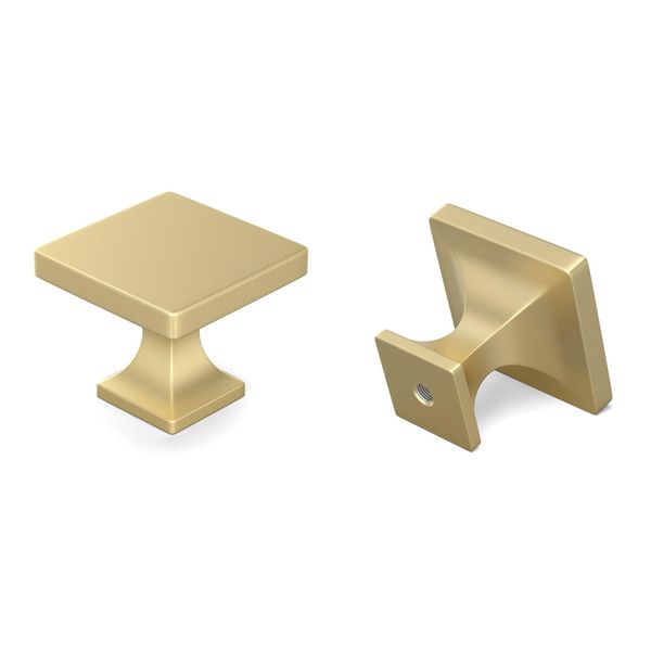 LONTAN 15 Pack Gold Square Cabinet Knobs Zinc Alloy Gold Cupboard Knobs for Kitchen Drawer and Wardrobe Bathroom Shower