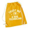 Flox Creative Mustard Drawstring Bag Trust me I'm Almost a Nail Technician