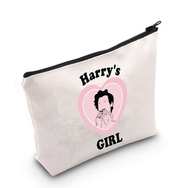 Kosmetiktasche für Sänger/Liedliebhaber, Fans von Merch, Harry's Girl, inspiriert von Harry Songtexten, weiß