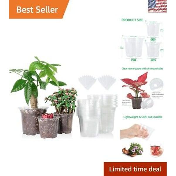 Versatile 36-Clear Nursery Pots with Labels: Perfect for Indoor & Outdoor Plants