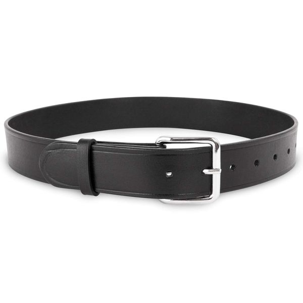 First Class Police, Sheriff, and Security 1.5" & 1.75" Plain and Basketweave Uniform Work Duty Genuine Leather Belt (54, Plain 1.50" Nickel Buckle)