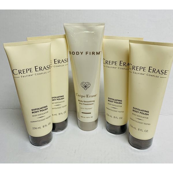 CREPE ERASE Exfoliating Body Polish 4- 8oz & 10oz Pre-Treatment Body Smoothing