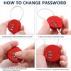 Combination Padlock,4 Pcs Combination Padlocks Small Padlock with Combination 3 Digit Outdoor Waterproof Padlock Code Lock Cable Luggage Locks for Backpack,Suitcase,Door