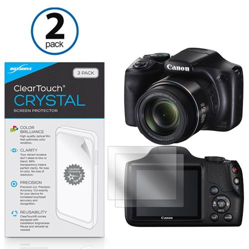 BoxWave Screen Protector Compatible with Canon PowerShot SX540 HS - ClearTouch Crystal (2-Pack), HD Film Skin - Shields from Scratches for Canon PowerShot SX540 HS