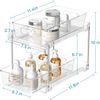 2 Tier Bathroom Storage Organizer, 2 Pack Clear under Sink Organizers Vanity ...