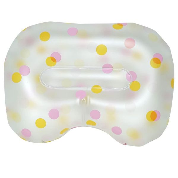 Relax Bath Pillow, Dot Pattern, Pink with Suction Cups, Made in Japan