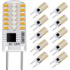 G8 LED Bulbs 3W Warm White Dimmable 10 Pack for Under Cabinet Lighting