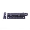 Renovators Supply Door Lock Latch 4" Wrought Iron Black Offset Slide Bolt Latch