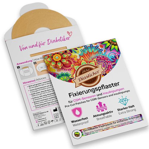 Diasticker® Freestyle Libre 2 / LibreProtect Plasters XL (Pack of 10, Beige) | Waterproof - Breathable - Strong Hold | Plaster, Sensor Patch, Fixation, Tape, Overpatch, Fixing Plaster