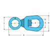 16MM Eye & Enlarged Eye Blue Painted Swivel