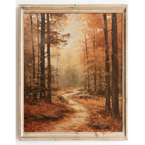 Kizbook Vintage Fall Wall Art Prints, Farmhouse Wall Decor Autumn Aesthetic Forest Landscape Oil Painting, Moody Vintage Wall Pictures for Gallery Kitchen Bathroom Wall Decor(8" x 10"-UNFRAMED)