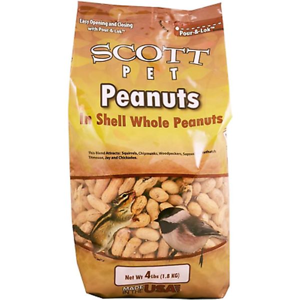 Scott Pet Wild Bird Seed, Whole Peanuts,4Lbs