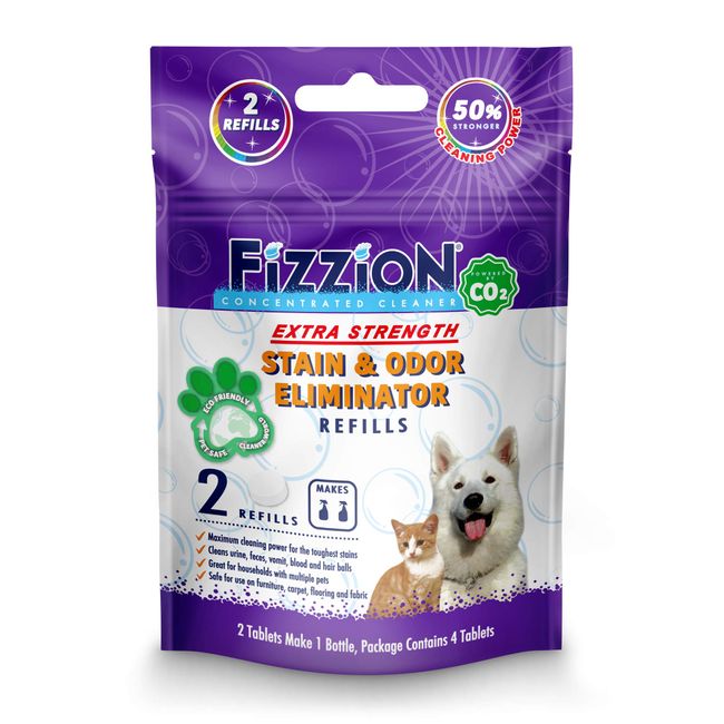 Fizzion Extra Strength Spett Stain & Odor Remover 2 Refill Pouch (46 oz) (Extra Strength)