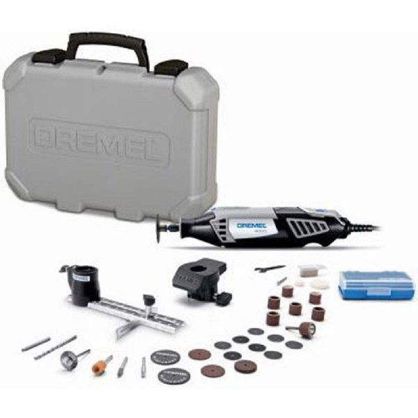 Dremel 4000-2/30 High Performance Rotary Tool Kit- 2 Attachments & 30 Accessories- Grinder, Sander, Engraver- Perfect for Routing, Black, Full Size, 32 Piece Kit , Gray