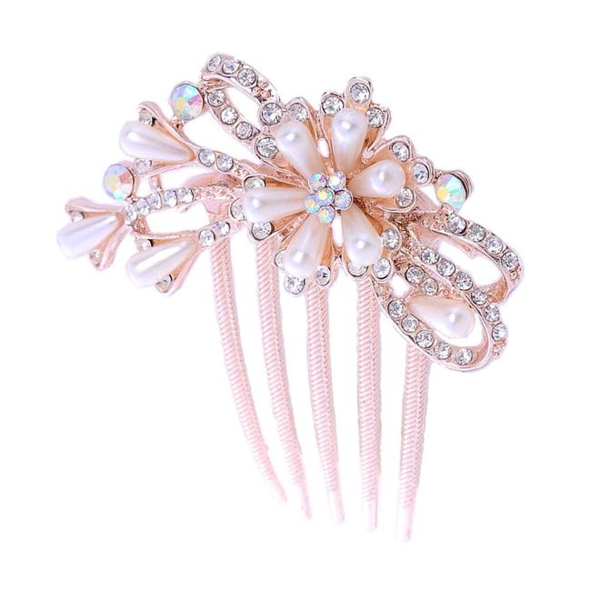 Riggle Hair Accessory, Hair Comb, Sparkling, Hair Ornament, Flower Type E